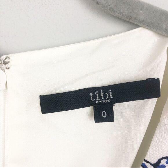 TIBI | Silk Bird Print Sleeveless Shift Dress Sz 0 - Picture 6 of 10